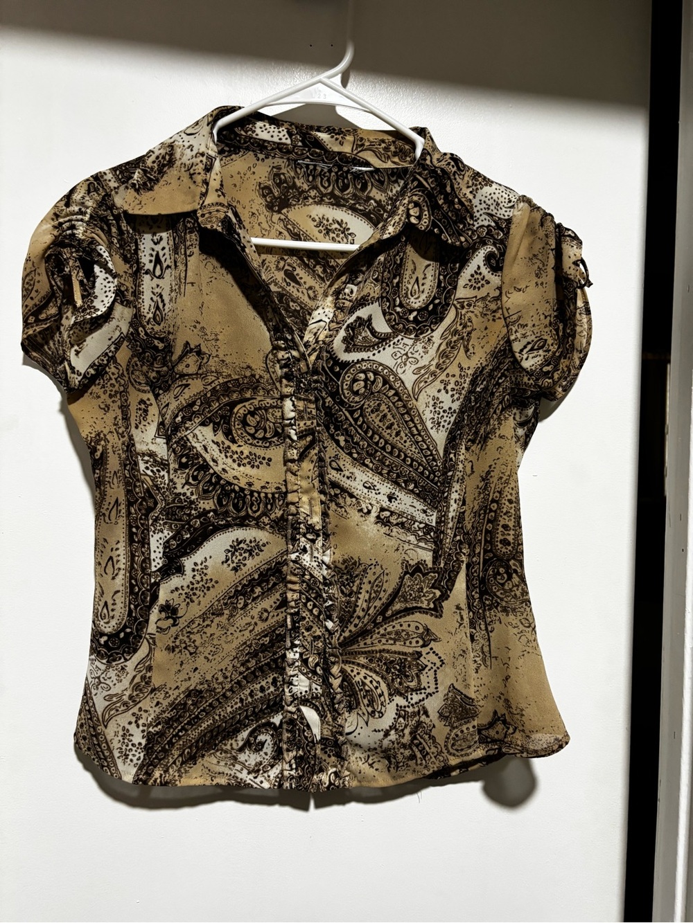 Paisley Short-Sleeve Blouse - Y2K
